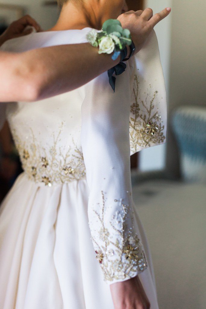 Celestina Agostino wedding dress details
